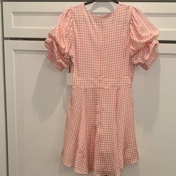 1. State Pink Gingham Bubble Sleeve Dress NWT - Picture 6 of 6